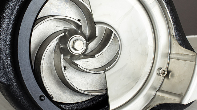 Bild på vortex centrifugalpump sett underifrån